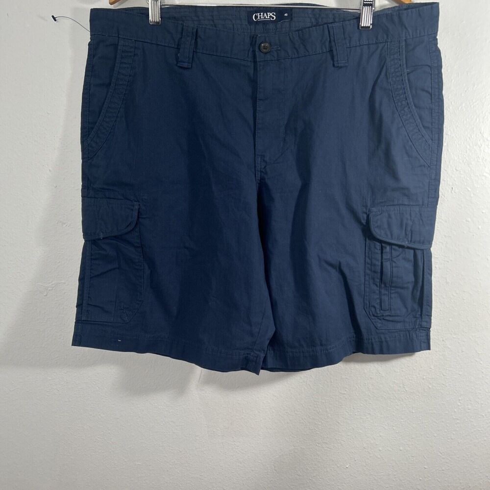 Chaps Ralph Lauren Shorts Mens 40 Blue Deep Water Cargo Ripstop‎ 10 inc